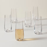 Tuscany Classics Stemless Flute Set - Buy 4 Get 6! Elegant, Break-Resistant, Dishwasher-Safe Glasses