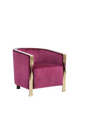 VIG Furniture Divani Casa Anthony Modern Pink & Gold Accent Chair VGZAZCS600-1-PNK