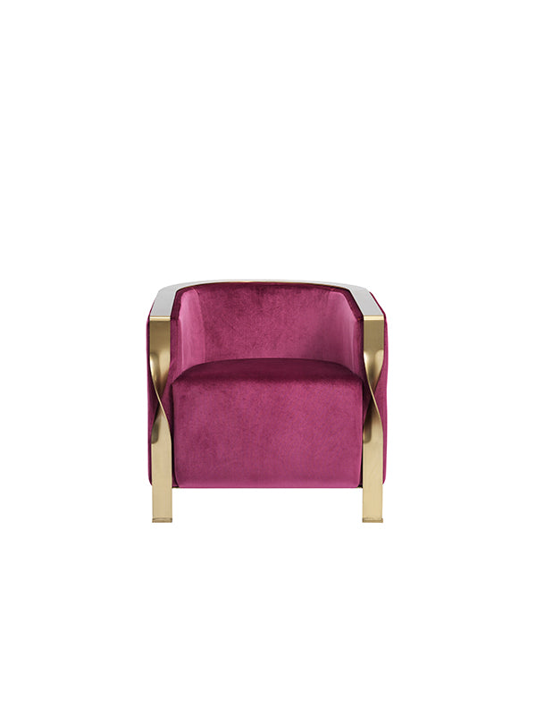 VIG Furniture Divani Casa Anthony Modern Pink & Gold Accent Chair VGZAZCS600-1-PNK