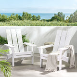 Zuma Outdoor Acacia Wood Foldable Adirondack Chairs (Set of 2), White