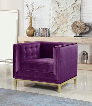 Dafna Purple Velvet Club Chair