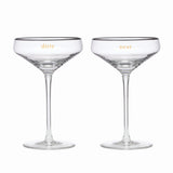 Cheers To Us Dirty & Neat Martini Glasses, Set of 4