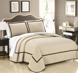 Birmingham Beige Queen 3pc Quilt Set