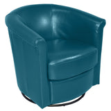 Porter Designs Marvel Contemporary Leather-Look Swivel Accent Chair Contemporary Accent - Swivel Blue 02-201C-06-213