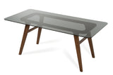VIG Furniture Modrest Zeppelin Modern Smoked Glass Dining Table VGMAMIT-1111