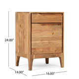 Amwiler Modern Handcrafted Acacia Wood Side Table, Natural Noble House