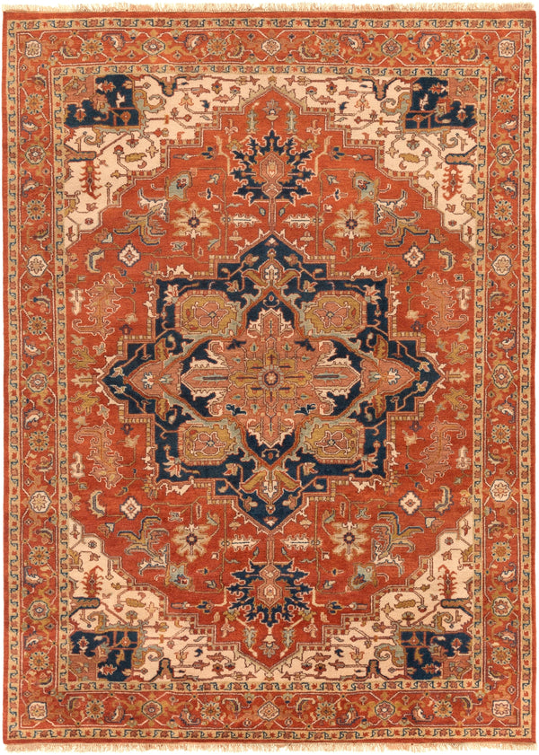 Zeus ZEU-7805 Traditional NZ Wool Rug ZEU7805-811 Rust, Violet, Khaki, Rose, Olive, Bright Purple, Light Gray, Wheat 100% NZ Wool 8' x 11'