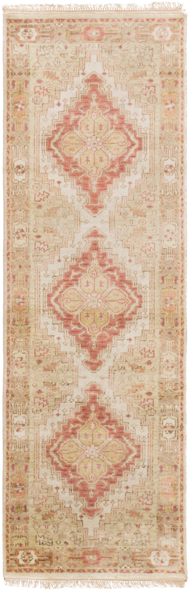 Zeus ZEU-7819 Traditional NZ Wool Rug ZEU7819-5686 Rose, Mauve, Ivory, Tan, Light Gray, White 100% NZ Wool 5'6" x 8'6"