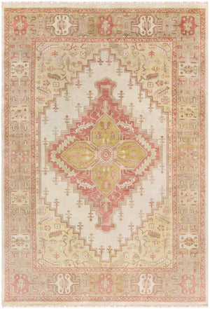 Zeus ZEU-7819 Traditional NZ Wool Rug ZEU7819-811 Rose, Mauve, Ivory, Tan, Light Gray, White 100% NZ Wool 8' x 11'