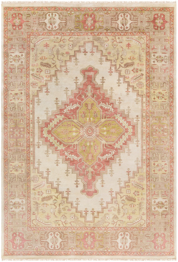 Zeus ZEU-7819 Traditional NZ Wool Rug ZEU7819-811 Rose, Mauve, Ivory, Tan, Light Gray, White 100% NZ Wool 8' x 11'