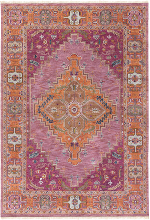 Zeus ZEU-7820 Traditional NZ Wool Rug ZEU7820-811 Eggplant, Clay, Lime, Bright Purple, Taupe, Mauve, Navy 100% NZ Wool 8' x 11'