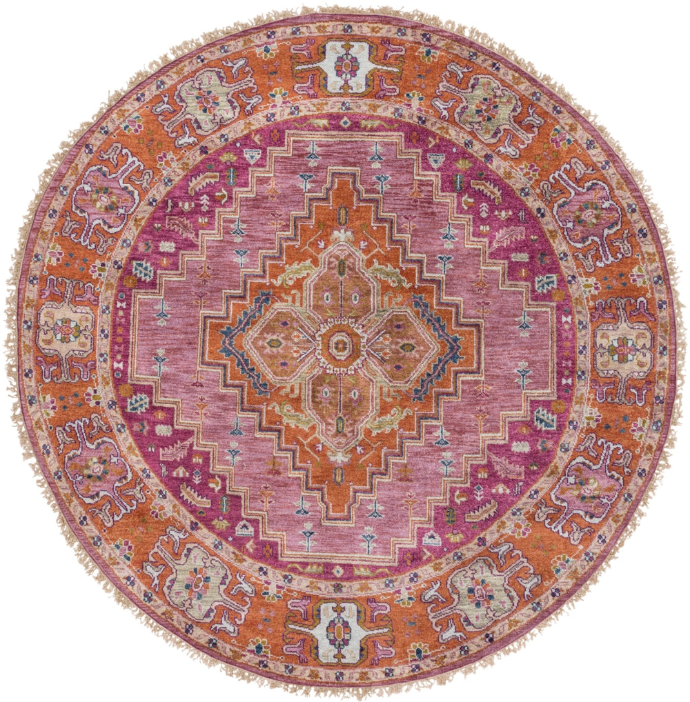 Zeus ZEU-7820 Traditional NZ Wool Rug ZEU7820-913 Eggplant, Clay, Lime, Bright Purple, Taupe, Mauve, Navy 100% NZ Wool 9' x 13'