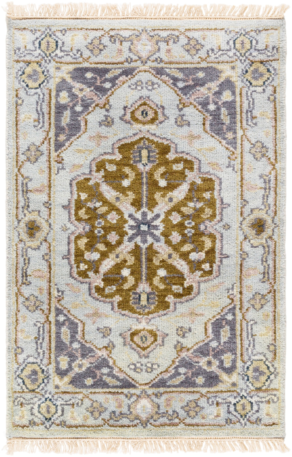 Zeus ZEU-7823 Traditional NZ Wool Rug ZEU7823-913 Light Gray, Charcoal, Dark Brown, Mauve, Cream, Wheat 100% NZ Wool 9' x 13'