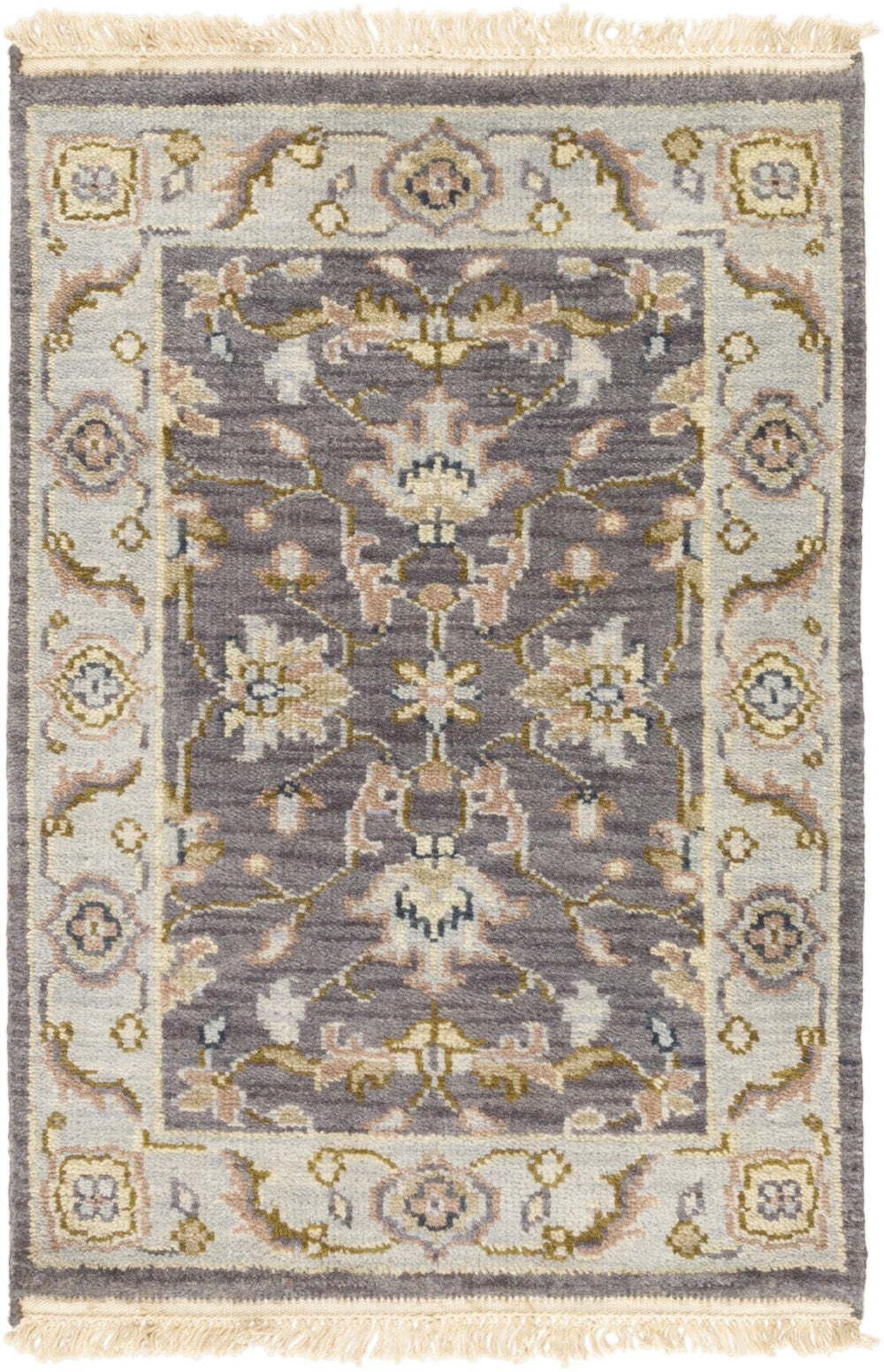 Zeus ZEU-7825 Traditional NZ Wool Rug ZEU7825-913 Charcoal, Sky Blue, Dark Brown, Cream, Camel, Tan, Taupe 100% NZ Wool 9' x 13'