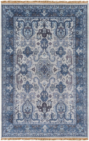 Zeus ZEU-7828 Traditional NZ Wool Rug ZEU7828-913 Navy, Light Gray, Charcoal, Ink, Ivory 100% NZ Wool 9' x 13'