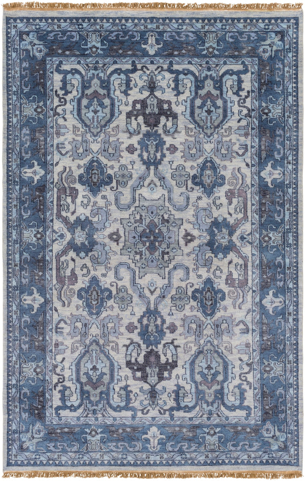 Zeus ZEU-7828 Traditional NZ Wool Rug ZEU7828-913 Navy, Light Gray, Charcoal, Ink, Ivory 100% NZ Wool 9' x 13'