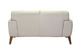 Porter Designs Modena Top Grain Leather Modern Loveseat Cream 02-204-02-0194