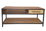 Porter Designs Delancy Solid Wood Industrial Coffee Table Brown 05-116-02-0128