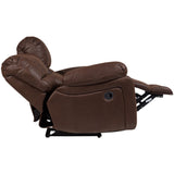 Porter Designs Ramsey Leather-Look Dual seat Transitional Reclining Love Brown 03-112C-02B-6016