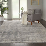 Nourison Rustic Textures RUS01 Painterly Machine Made Power-loomed Indoor Area Rug Ivory/Silver 9'3" x 12'9" 99446476166