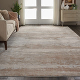 Nourison Rustic Textures RUS03 Painterly Machine Made Power-loomed Indoor Area Rug Beige 7'10" x 10'6" 99446462015