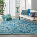 Nourison Symmetry SMM05 Eclectic Handmade Tufted Indoor Area Rug Aqua Blue 8'6" x 11'6" 99446495846