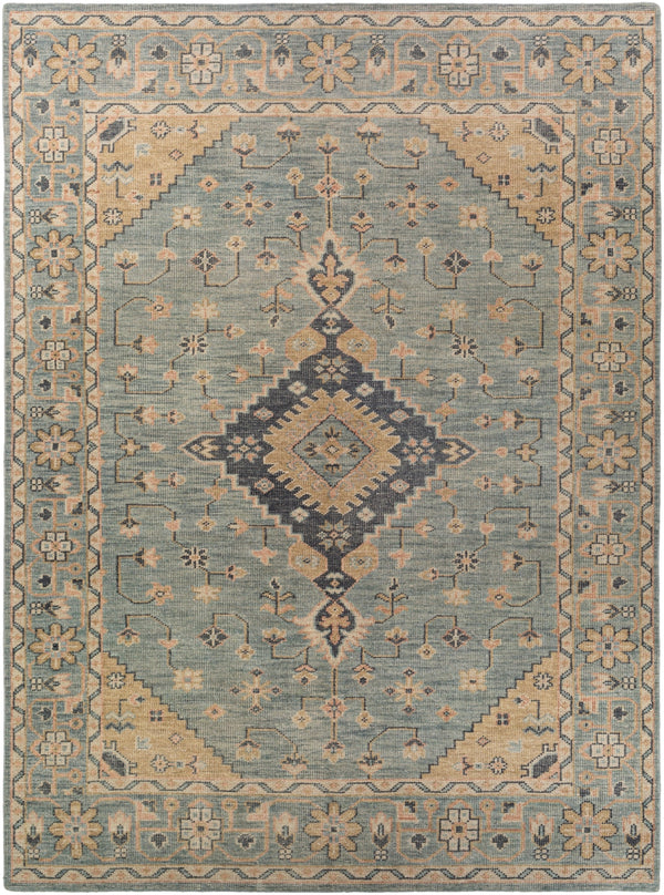 Zahra ZHA-2302 Traditional Wool Rug ZHA2302-811 Dark Green, Sage, Blush, Tan, Beige 100% Wool 8' x 11'
