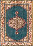 Zahra ZHA-4052 Traditional NZ Wool Rug ZHA4052-811 Teal, Bright Red, Olive, Mustard, Dark Purple, Beige 100% NZ Wool 8' x 11'