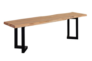 Porter Designs Manzanita Live Edge Solid Acacia Wood Natural Dining Bench Natural 07-196-13-BN58NV-KIT