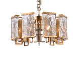 Bethel Brass Chandelier in Metal & Crystal