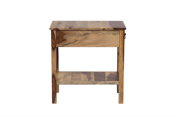 Porter Designs Sheesham Accents Solid Wood Natural End Table Natural 05-116-07-PDU08