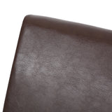 Pollards Contemporary Upholstered Dining Chairs, Dark Brown Faux Leather and Espresso Noble House
