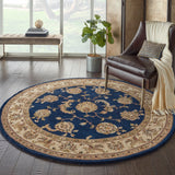 Nourison Nourison 2000 2022 Persian Handmade Tufted Indoor Area Rug Navy 4' x ROUND 99446709486