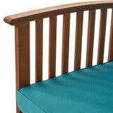 Carolina Outdoor 8 Piece Brown Patina Acacia Wood Sofa Set with Teal Water Resistant Cushions Noble House
