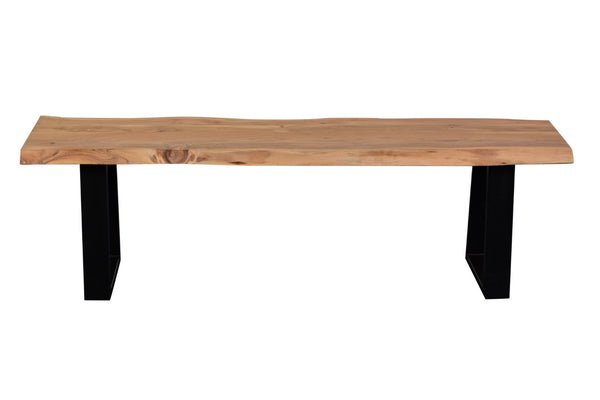 Porter Designs Manzanita Live Edge Solid Acacia Wood Natural Dining Bench Natural 07-196-13-BN58T-KIT