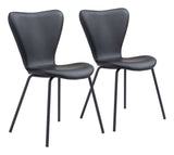 Zuo Modern Torlo 100% Polyurethane, Steel, Plywood Modern Commercial Grade Dining Chair Set - Set of 2 Black 100% Polyurethane, Steel, Plywood