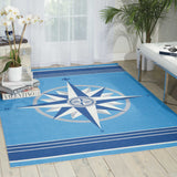 Nourison Waverly Sun N' Shade SND45 Outdoor Machine Made Power-loomed Indoor/outdoor Area Rug Blue 10' x 13' 99446367624