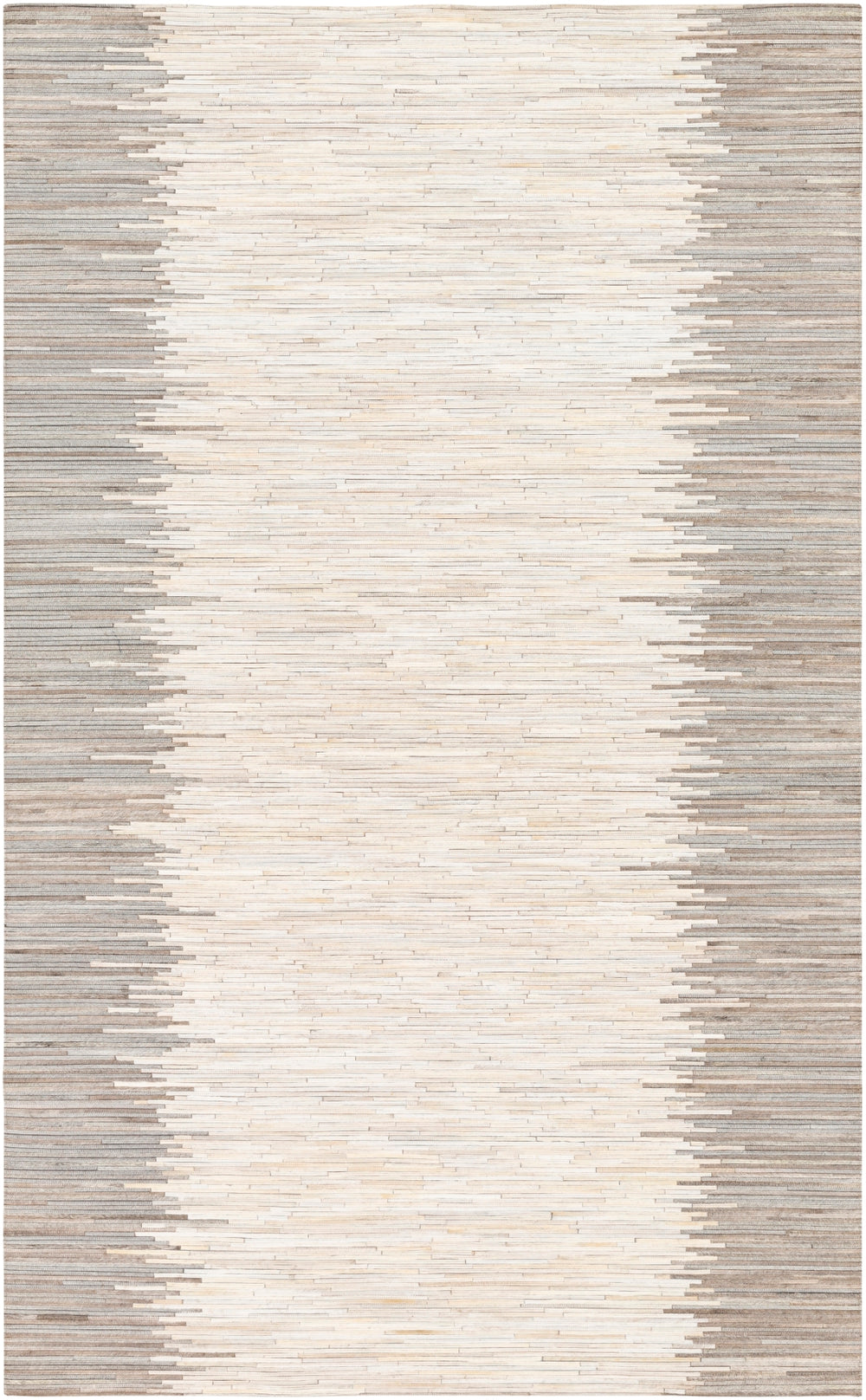 Zander ZND-1004 Modern Hair On Hide Rug ZND1004-58 Ivory, Beige, Khaki, Taupe, Medium Gray 100% Hair On Hide 5' x 8'