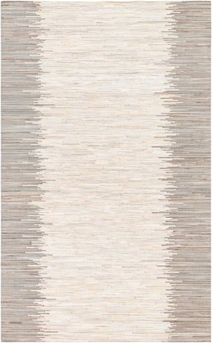 Zander ZND-1004 Modern Hair On Hide Rug ZND1004-58 Ivory, Beige, Khaki, Taupe, Medium Gray 100% Hair On Hide 5' x 8'