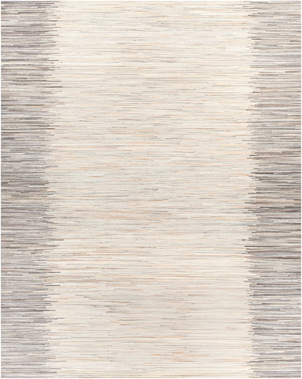 Zander ZND-1004 Modern Hair On Hide Rug ZND1004-58 Ivory, Beige, Khaki, Taupe, Medium Gray 100% Hair On Hide 5' x 8'