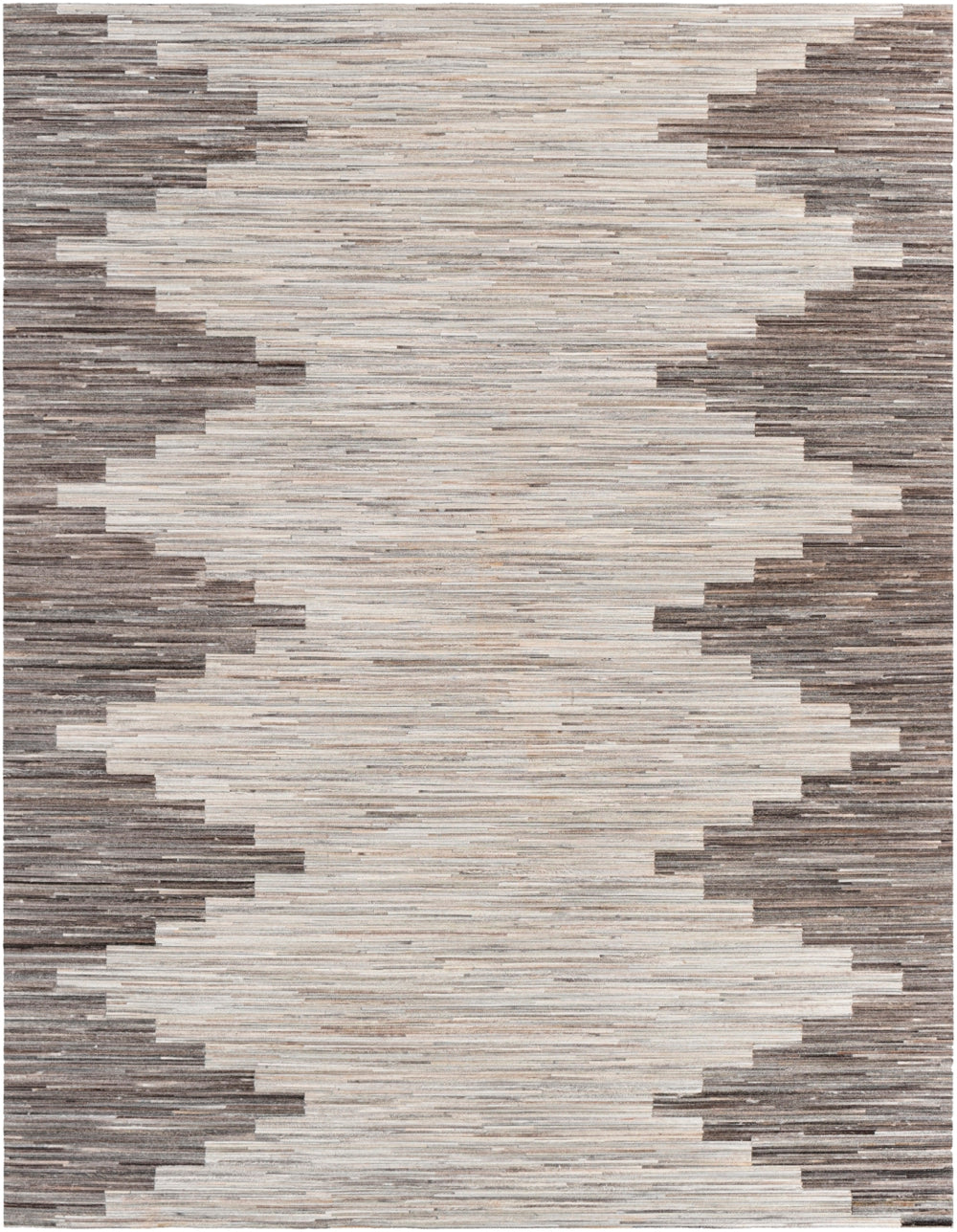 Zander ZND-1007 Rustic Hair On Hide Rug ZND1007-58 Silver Gray, Beige, Ivory, Medium Gray, Cream 100% Hair On Hide 5' x 8'