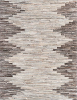 Zander ZND-1007 Rustic Hair On Hide Rug ZND1007-810 Silver Gray, Beige, Ivory, Medium Gray, Cream 100% Hair On Hide 8' x 10'