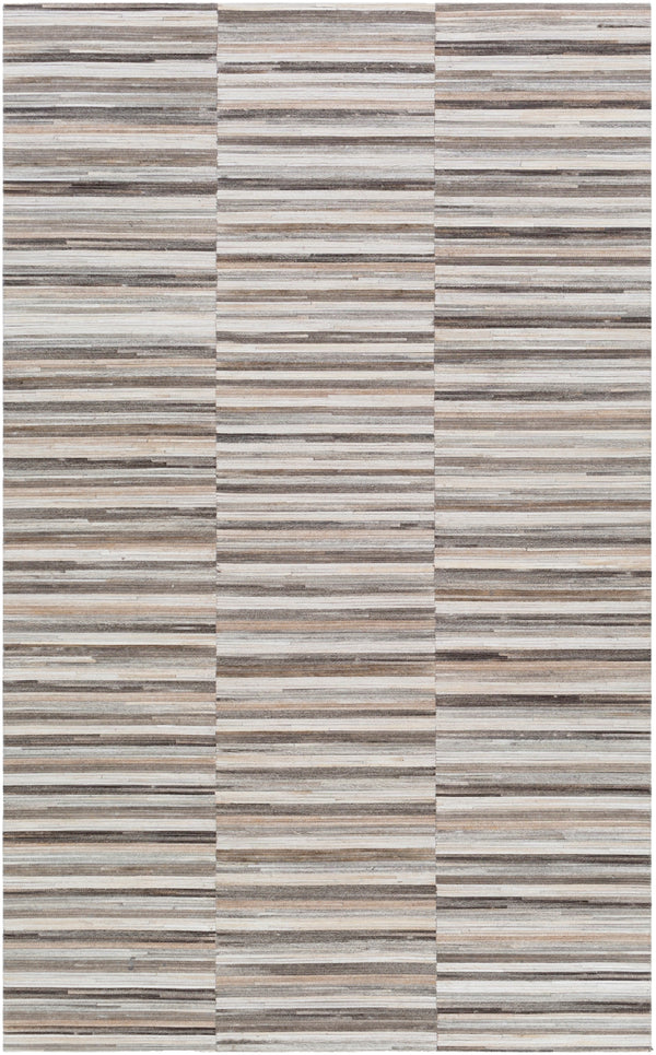 Zander ZND-1008 Rustic Hair On Hide Rug ZND1008-58 Dark Brown, Beige, Ivory, Medium Gray, Cream, Silver Gray, Camel, Tan 100% Hair On Hide 5' x 8'