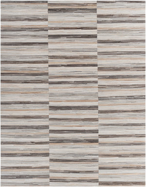 Zander ZND-1008 Rustic Hair On Hide Rug ZND1008-810 Dark Brown, Beige, Ivory, Medium Gray, Cream, Silver Gray, Camel, Tan 100% Hair On Hide 8' x 10'