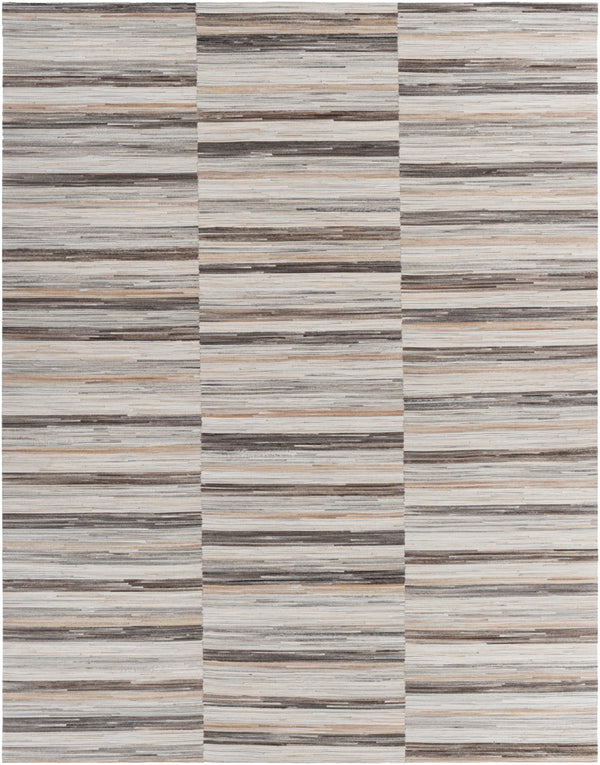 Zander ZND-1008 Rustic Hair On Hide Rug ZND1008-810 Dark Brown, Beige, Ivory, Medium Gray, Cream, Silver Gray, Camel, Tan 100% Hair On Hide 8' x 10'