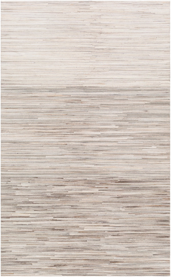 Zander ZND-1009 Rustic Hair On Hide Rug ZND1009-58 Dark Brown, Beige, Ivory, Medium Gray, Cream, Silver Gray, Camel, Tan 100% Hair On Hide 5' x 8'