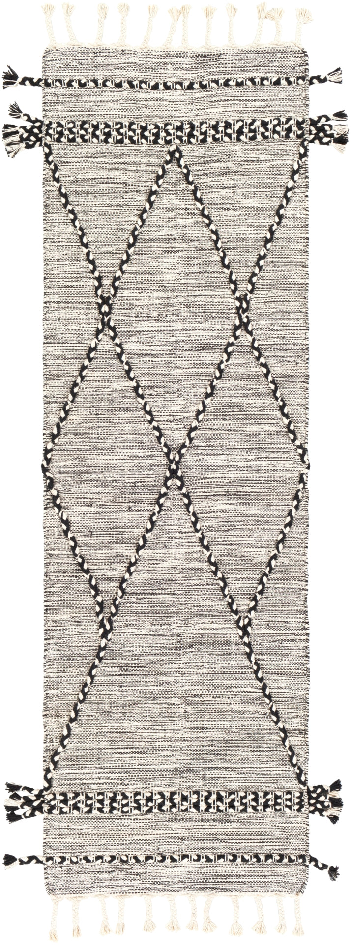 Zanafi ZNF-2300 Global Cotton Rug ZNF2300-69 Black, Cream 100% Cotton 6' x 9'