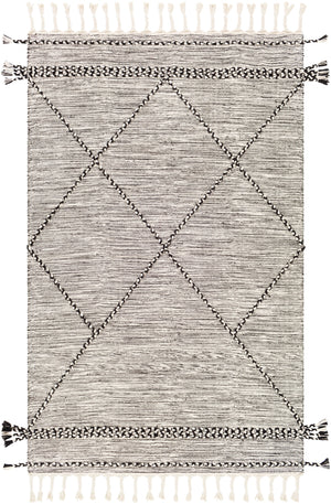 Zanafi ZNF-2300 Global Cotton Rug ZNF2300-69 Black, Cream 100% Cotton 6' x 9'