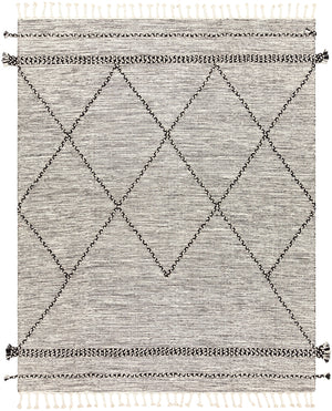 Zanafi ZNF-2300 Global Cotton Rug ZNF2300-810 Black, Cream 100% Cotton 8' x 10'