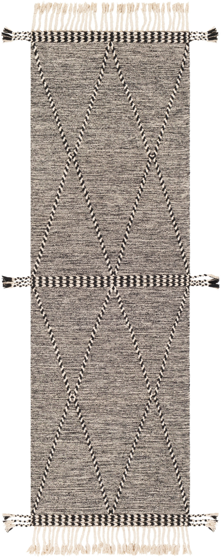 Zanafi ZNF-2301 Global Cotton Rug ZNF2301-69 Black, Cream 100% Cotton 6' x 9'